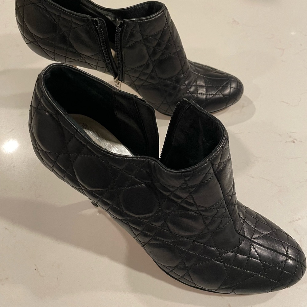 Christian Dior leather quilted ankle boot